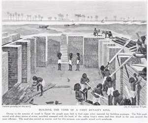 Construindo o túmulo de um rei da primeira dinastia, c.1920